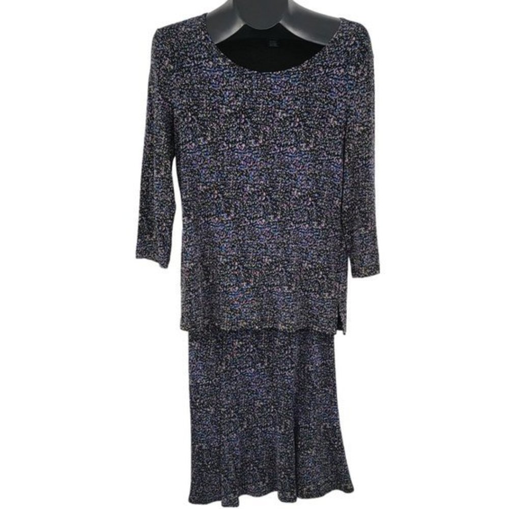 Lifestyle Studios 2 Piece Black Petite Small Shirt And Medium‎ Skirt Combo